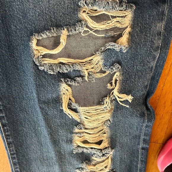 Anthropologie Pilcro Distressed Wide Leg Medium Wash High Waist Jeans Size 30 - Picture 4 of 7